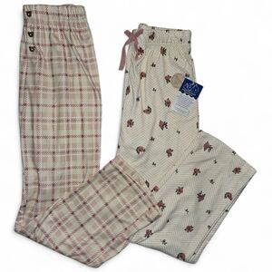 BearPaw Kids Pajama (2) Bottoms in Pink and Cream Girl 5/6